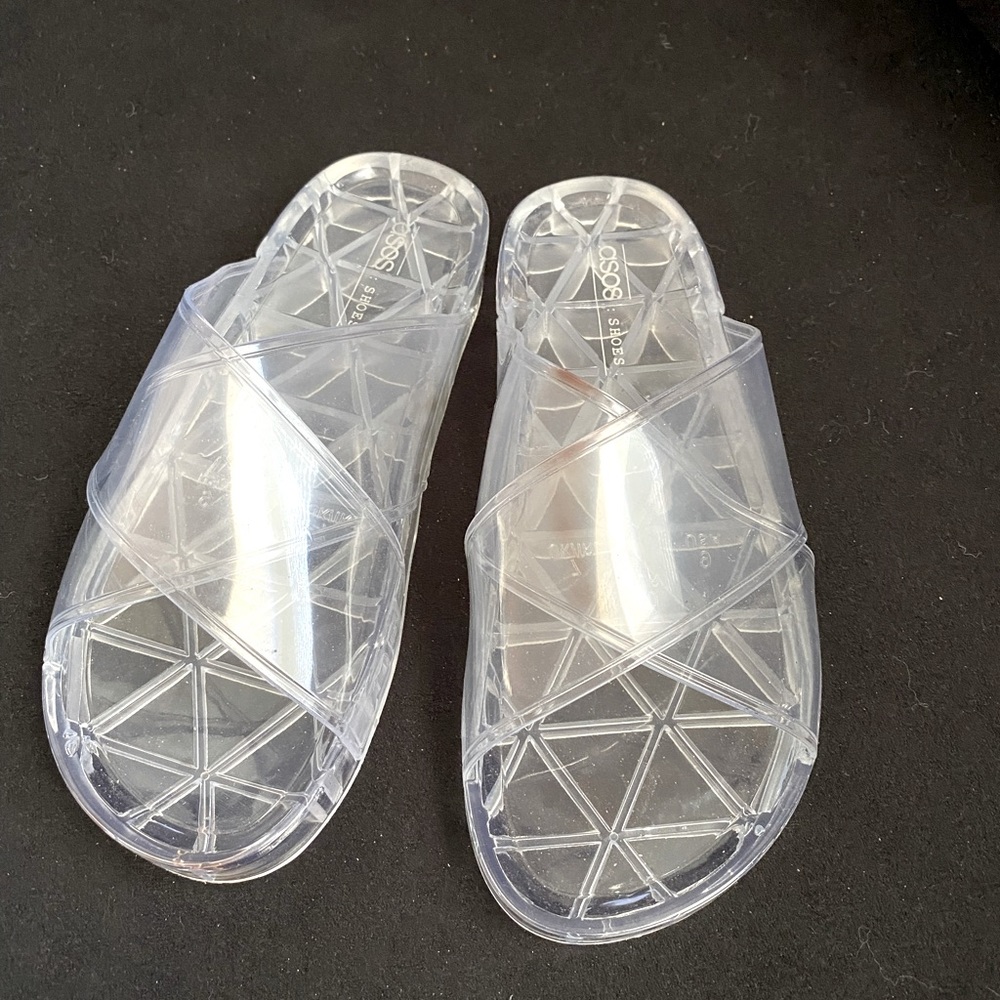ASOS Clear Jelly Slides —Wmns Sz 9